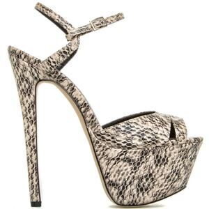 SHOEDAZZLE AVIVA HEELS Natural Snake